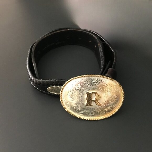 Montana Silversmiths Men's Buckle with Hand Tooled Custom Made Leather Belt - Picture 12 of 12